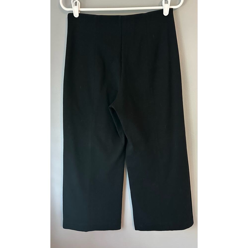 J. Crew Cropped Wide Leg Black Pants Side zip with elastic waistband - Picture 3 of 7